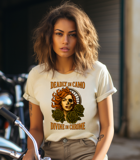 Deadly in Camo Divine in Chrome Tee