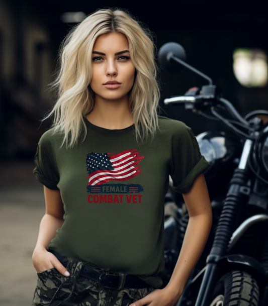 American Flag Female Veteran Tee