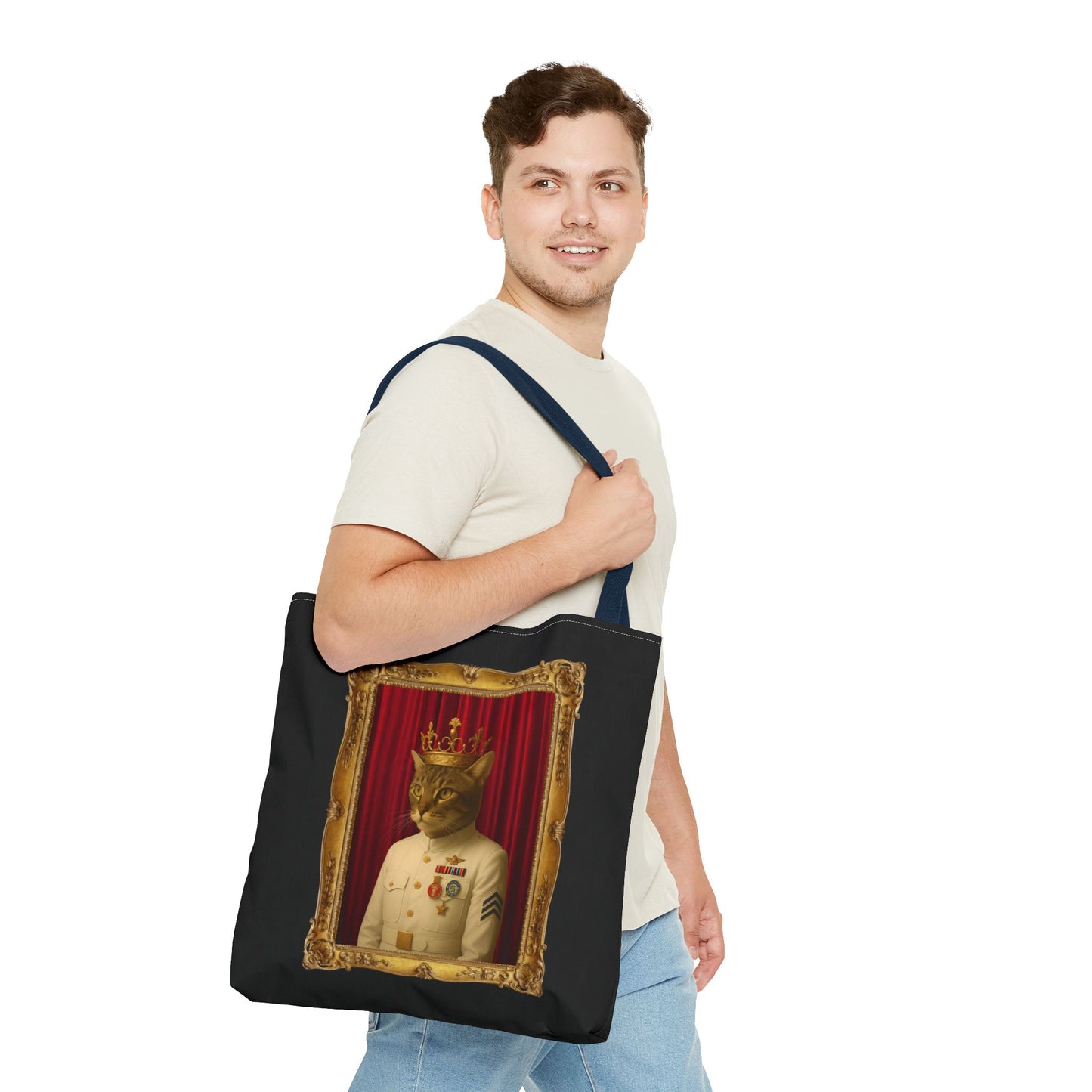 Navy Cat Tote Bag